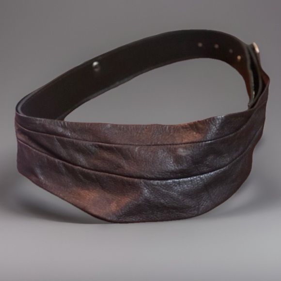 Vintage Brown BoHo Hippie Steampunk CHIC Wide Suede LEATHER Waist Belt S / M… main image 5